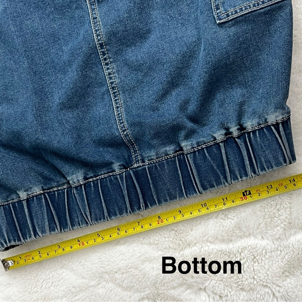Ashley Stewart Denim Cargo Bubble Skirt Medium Blue Size 10/12 - Picture 15 of 15